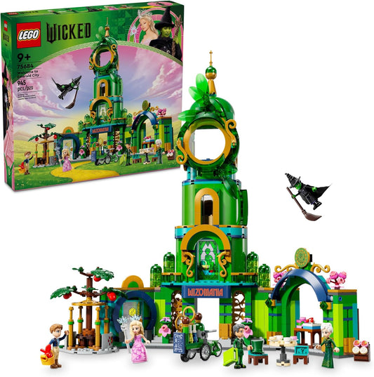 LEGO Wicked Welcome to Emerald City Building Toy - Wicked Toy for Kids, Ages 9+ - Gift for Girls and Boys with Tower Model, Glinda, & Elphaba Minidolls - 75684