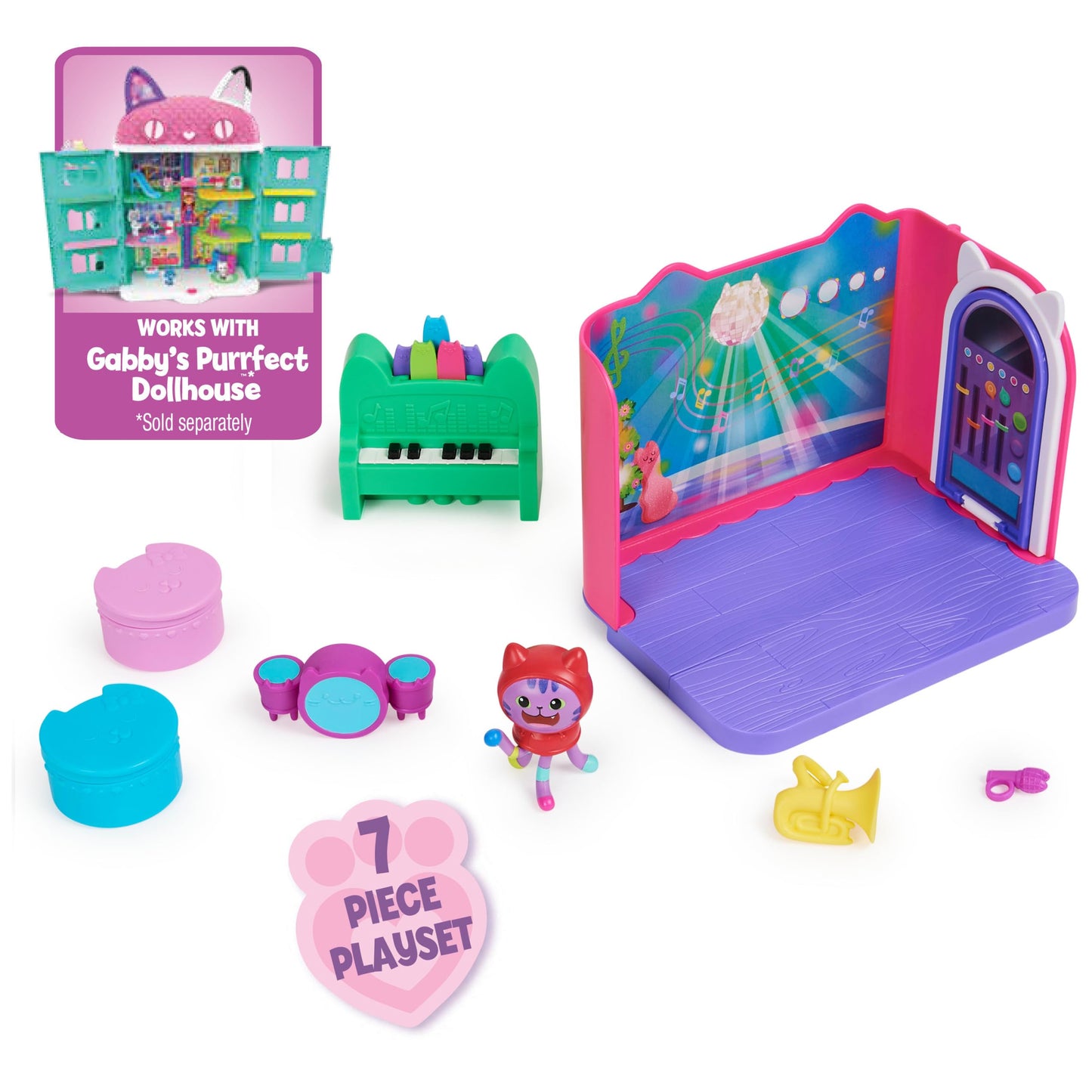 Gabby’s Dollhouse, Purrfect Dollhouse with 15 Pieces including Toy Figures, Furniture, Accessories and Sounds, Kids Toys for Ages 3 and up