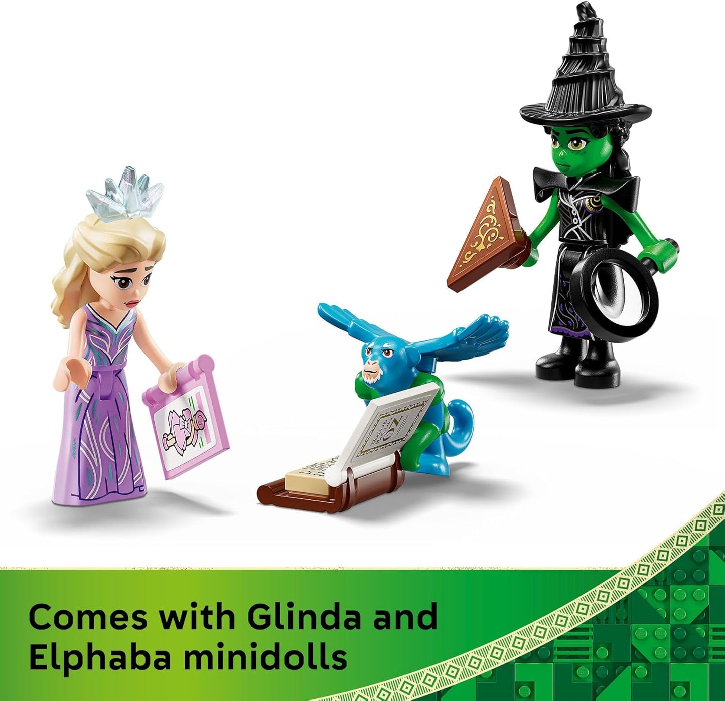 LEGO Wicked Emerald City & Kiamo Ko Castle Building Toy - Elphaba & Glinda Toy Figures, 2 Buildable Playsets, & Flying Monkey Minifigure for Kids, Ages 9+ - Wicked Merch Gift for Girls & Boys - 75689