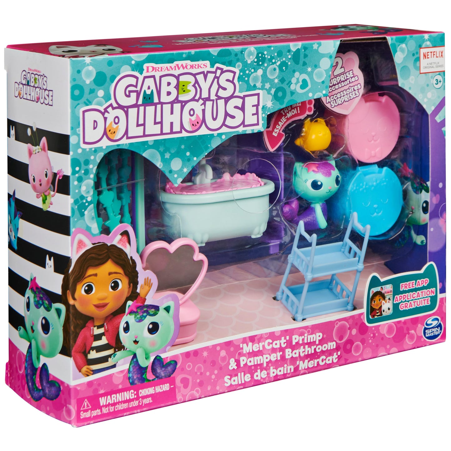 Gabby’s Dollhouse, Purrfect Dollhouse with 15 Pieces including Toy Figures, Furniture, Accessories and Sounds, Kids Toys for Ages 3 and up
