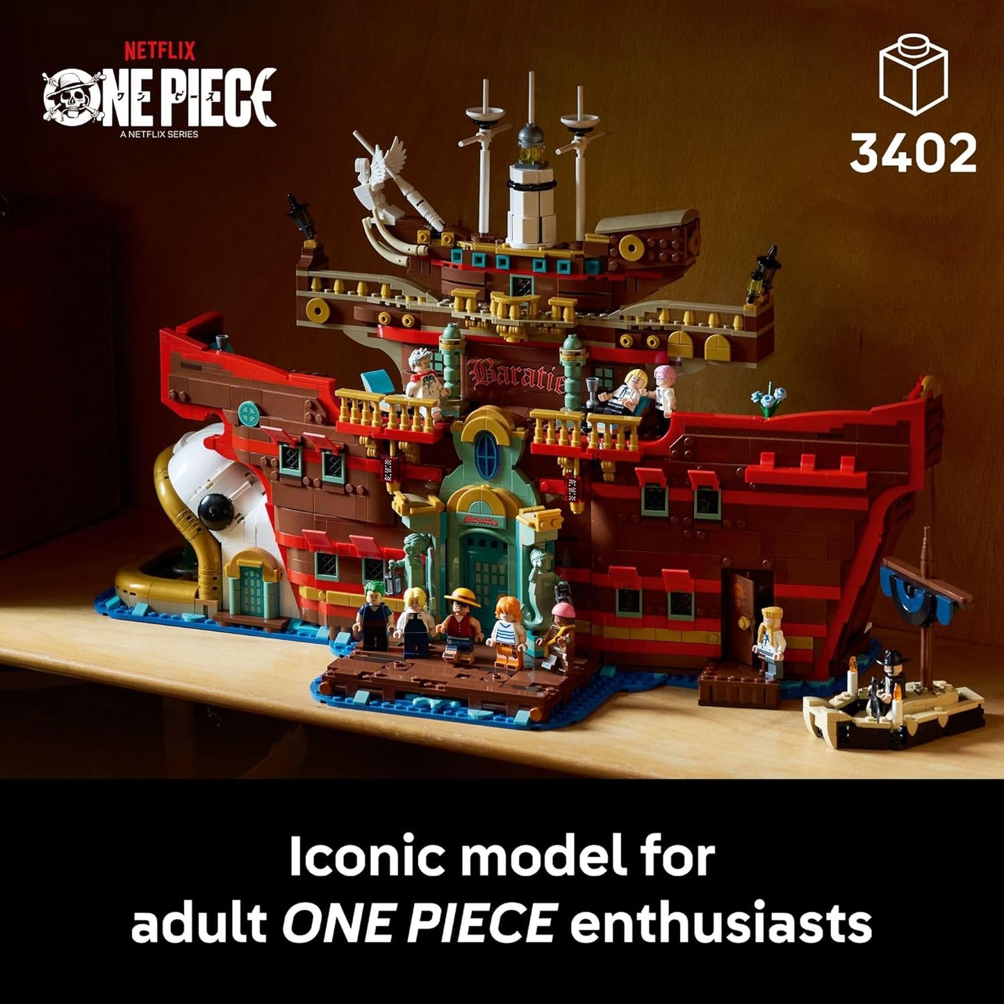 LEGO ONE Piece The Baratie Floating Restaurant Building Set for Adults - Collectible Building Blocks for Anime Fans, 18+ - Arts and Crafts DIY Kit W/10 Minifigures - Gift Idea for Birthdays - 75640