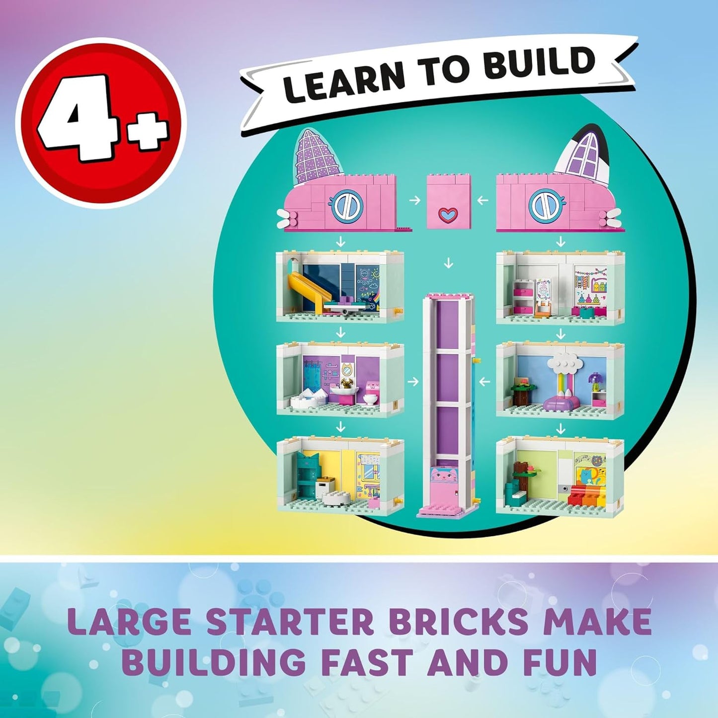 LEGO Gabby's Dollhouse Building Toy - Pretend Play Toy Figures & Playsets for Girls & Boys, Ages 4+ Years - Gift for Christmas - 8 Room Dollhouse W/ 4 Minifigures - 10788
