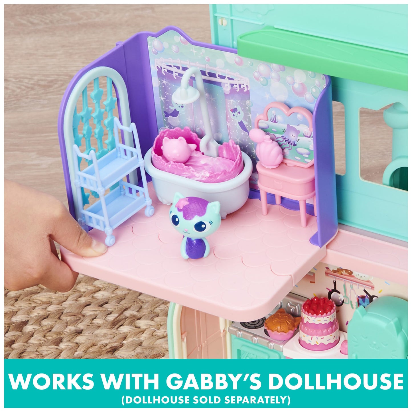 Gabby’s Dollhouse, Purrfect Dollhouse with 15 Pieces including Toy Figures, Furniture, Accessories and Sounds, Kids Toys for Ages 3 and up