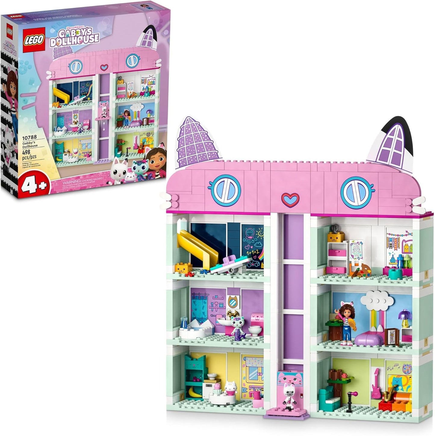 LEGO Gabby's Dollhouse Building Toy - Pretend Play Toy Figures & Playsets for Girls & Boys, Ages 4+ Years - Gift for Christmas - 8 Room Dollhouse W/ 4 Minifigures - 10788