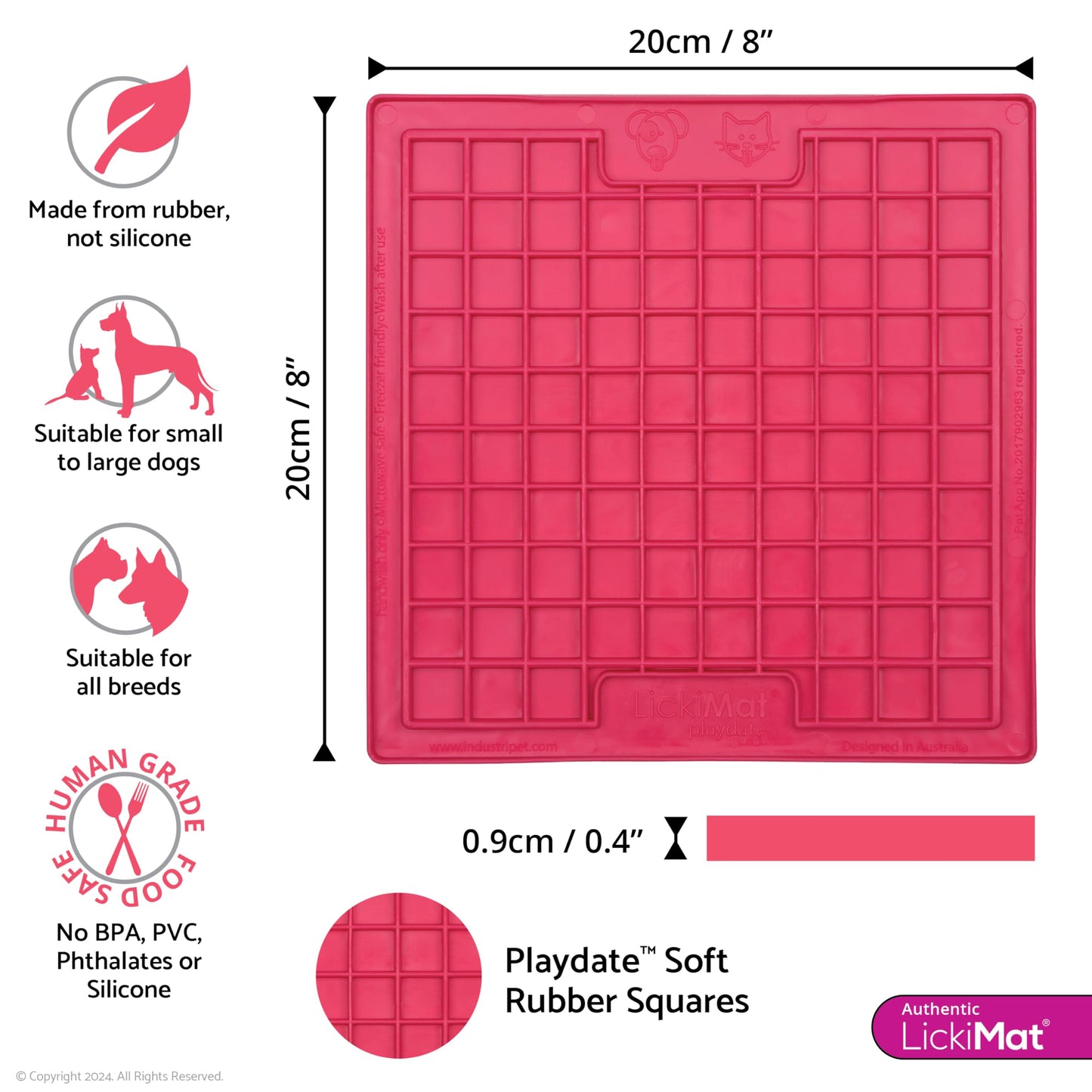 LickiMat Classic Soother Slow Feeder for Dogs Lick Mat Boredom Anxiety Reducer Perfect for Food Treats Yogurt Liquid Food Peanut Butter Fun Alternative to a Slow Feed Dog Bowl, Turquoise