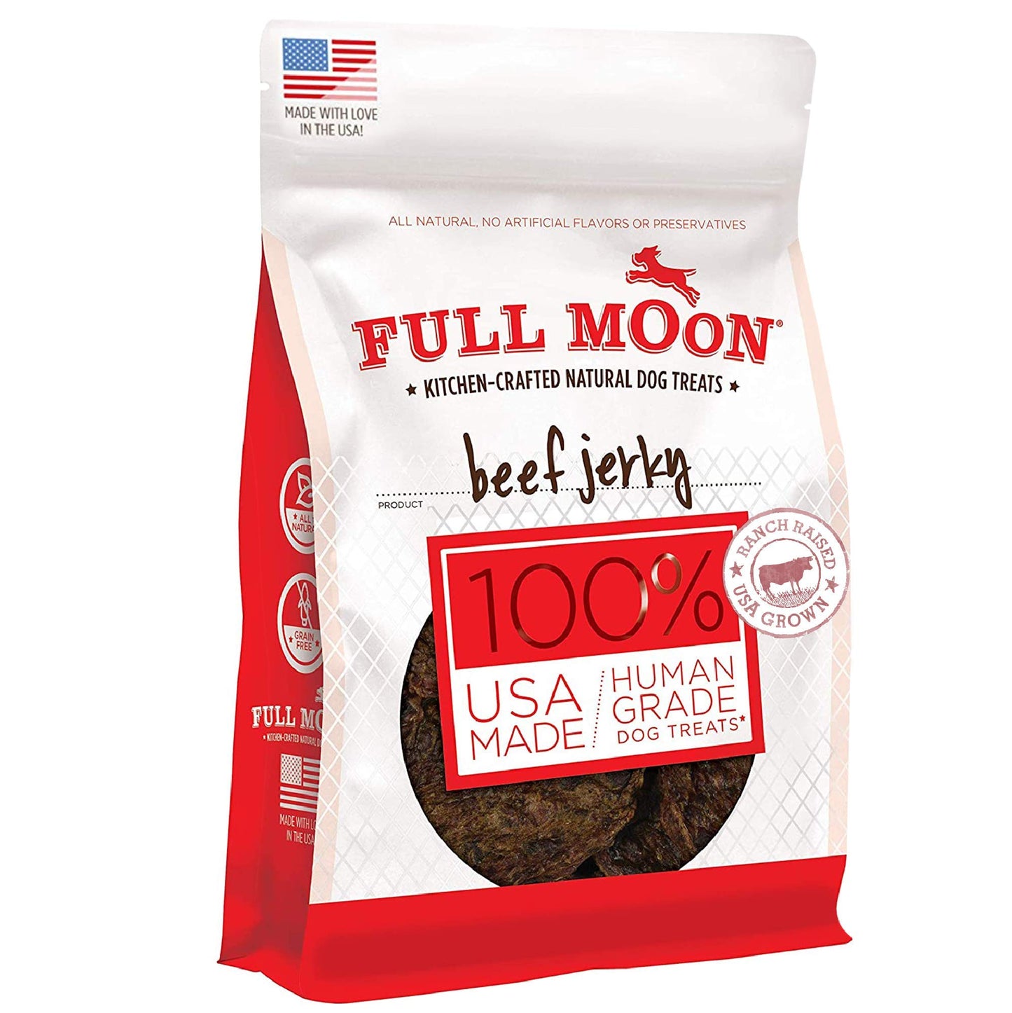 Full Moon Chicken Jerky Healthy All Natural Dog Treats Human Grade Made in USA Grain Free 12 oz