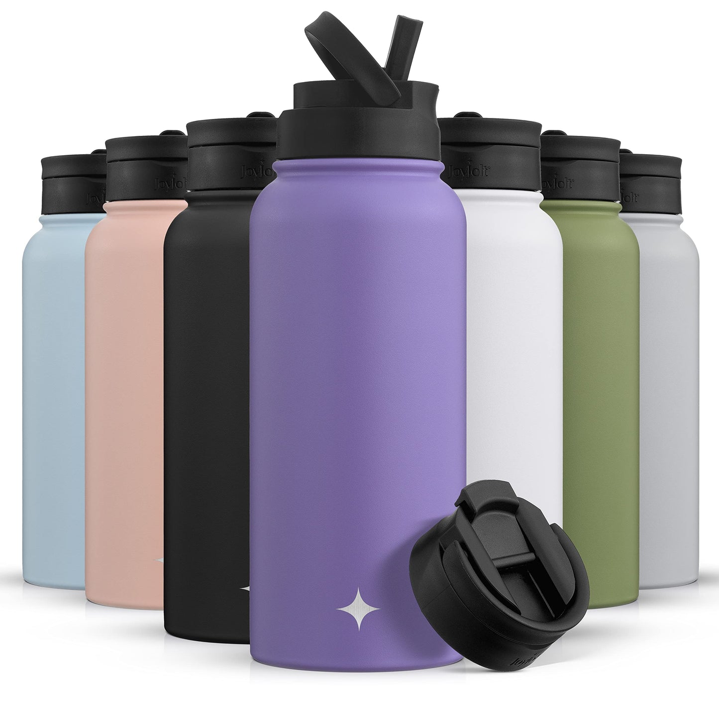 JoyJolt Stainless Steel 22 oz Star Wars Water Bottle with Straw Lid, BPA-Free Sports and Travel Vacuum Insulated Water Bottle, Destination Collection Death Star Bottle, Star Wars Gifts