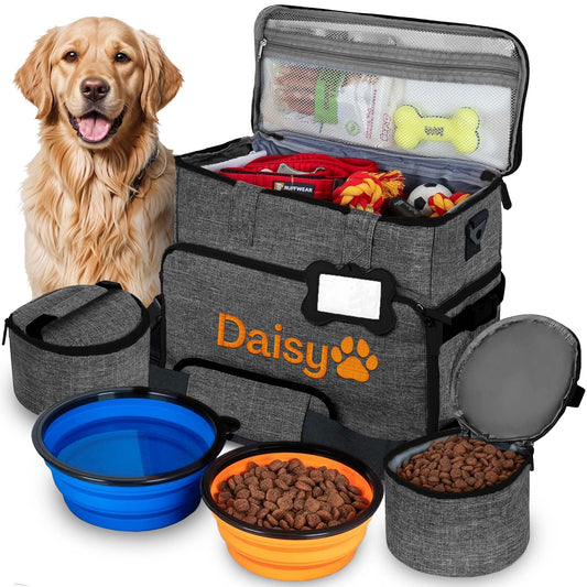 Customized Dog Travel Bag - You Name It and We Make It, Your Own Personalized Pet Travel Bag, Make It Special for You and Your Pet. (Dark Grey)