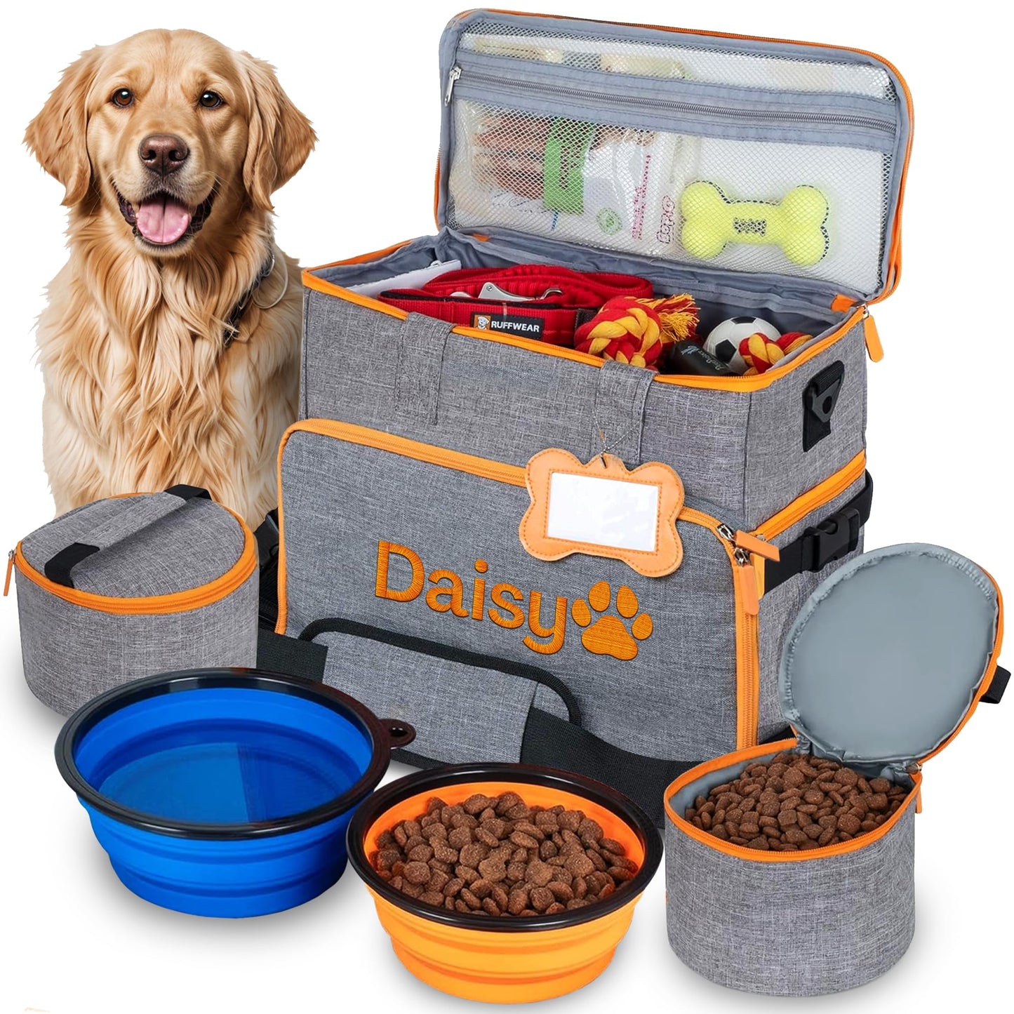 Customized Dog Travel Bag - You Name It and We Make It, Your Own Personalized Pet Travel Bag, Make It Special for You and Your Pet. (Dark Grey)