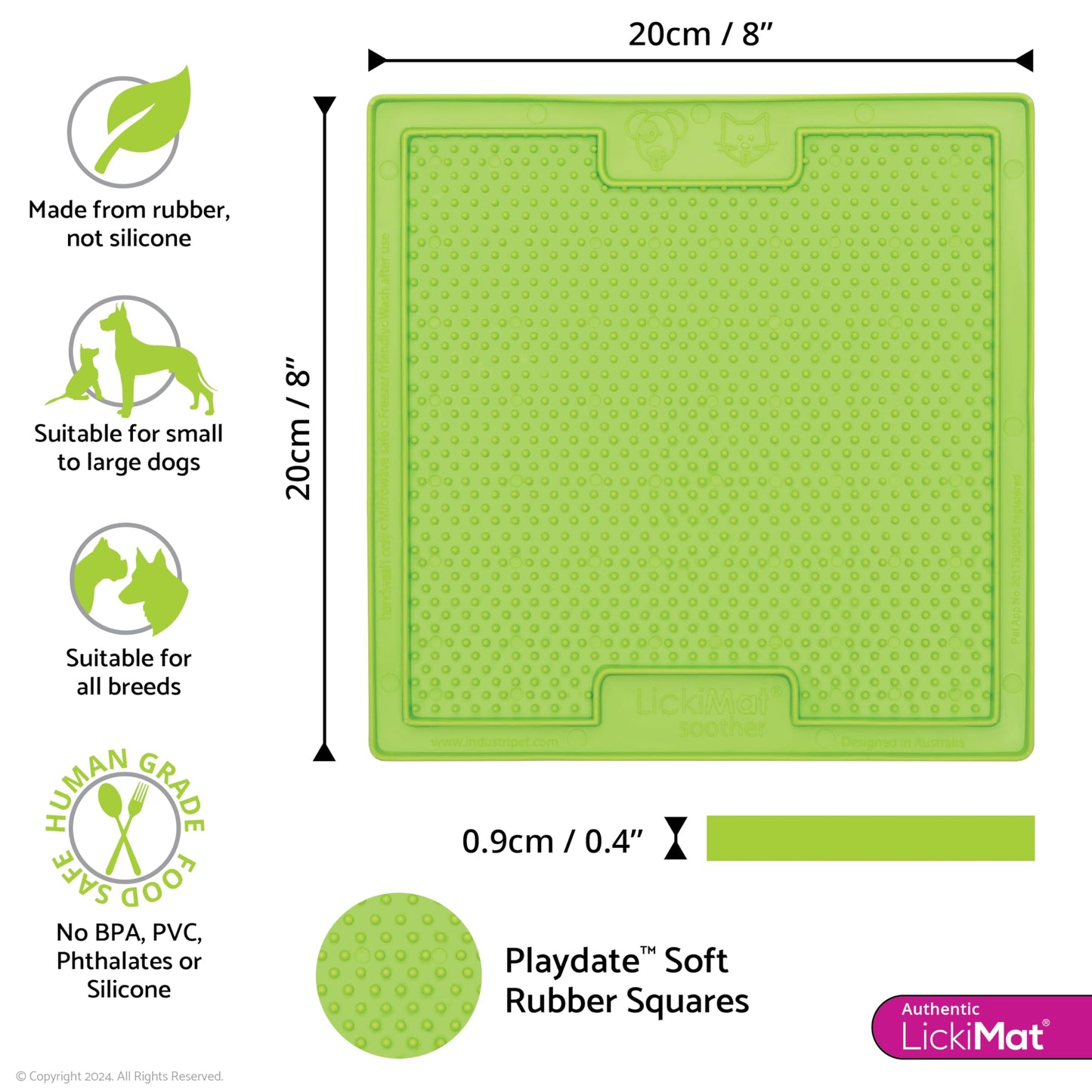 LickiMat Classic Soother Slow Feeder for Dogs Lick Mat Boredom Anxiety Reducer Perfect for Food Treats Yogurt Liquid Food Peanut Butter Fun Alternative to a Slow Feed Dog Bowl, Turquoise