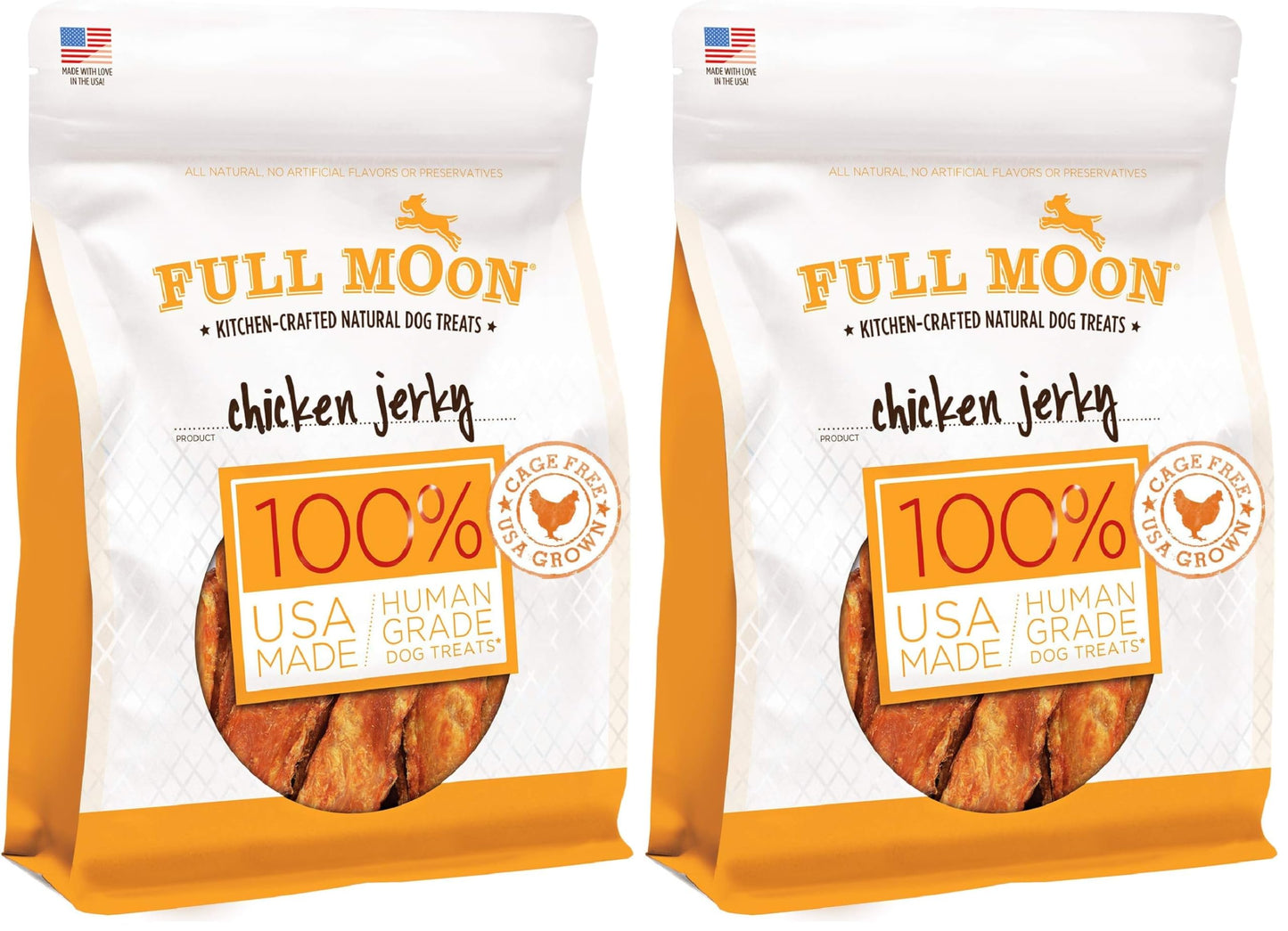 Full Moon Chicken Jerky Healthy All Natural Dog Treats Human Grade Made in USA Grain Free 12 oz