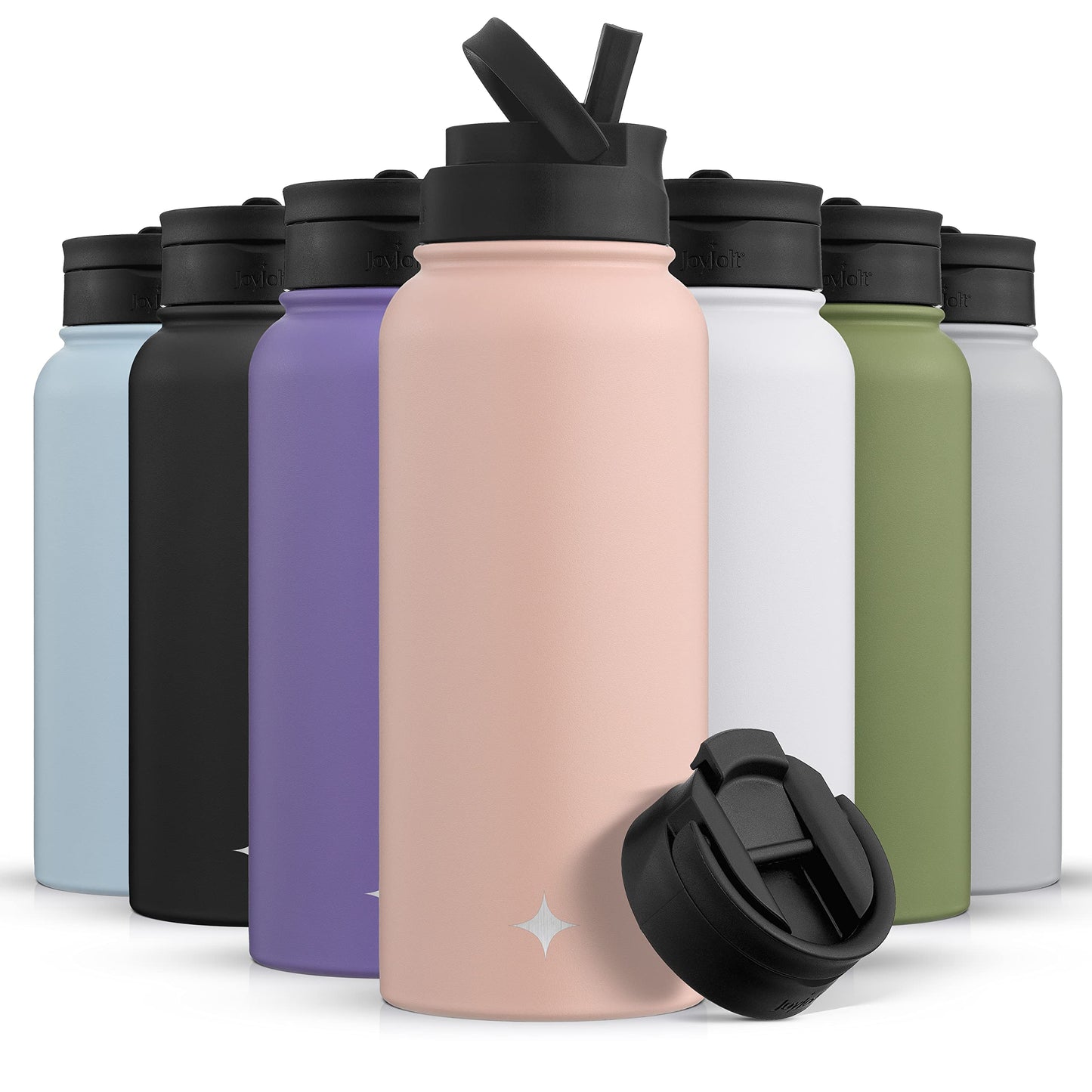 JoyJolt Stainless Steel 22 oz Star Wars Water Bottle with Straw Lid, BPA-Free Sports and Travel Vacuum Insulated Water Bottle, Destination Collection Death Star Bottle, Star Wars Gifts