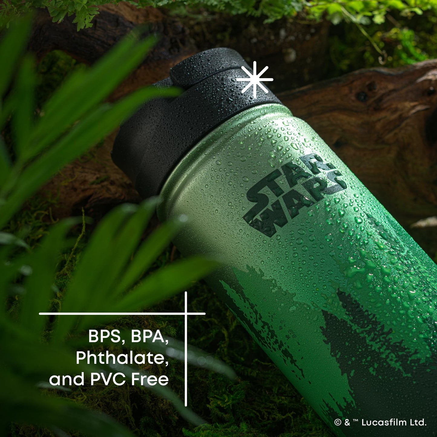 JoyJolt Stainless Steel 22 oz Star Wars Water Bottle with Straw Lid, BPA-Free Sports and Travel Vacuum Insulated Water Bottle, Destination Collection Death Star Bottle, Star Wars Gifts