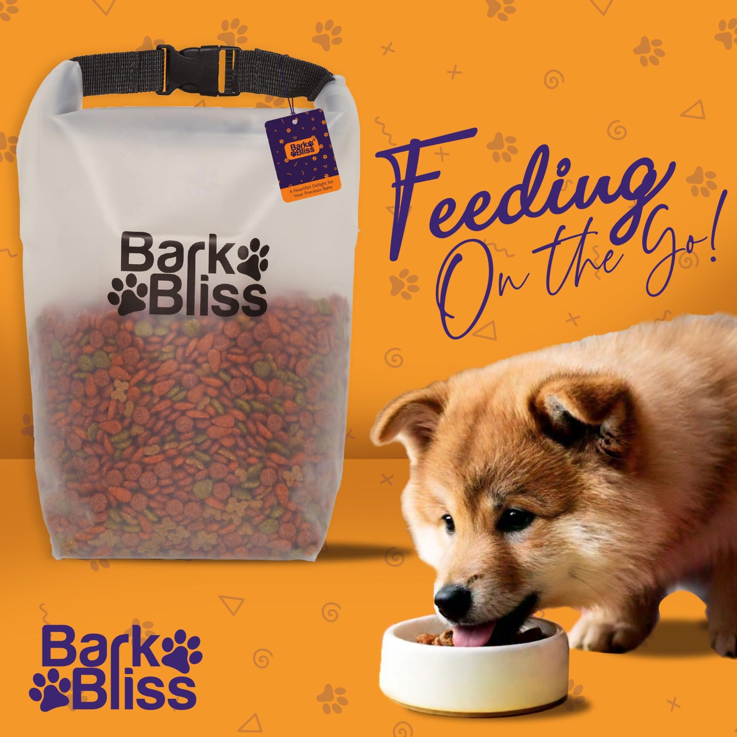 80 Cups Dog Food Travel Bag, Large Portable Container, Leak Proof, Water Resistant, Hook & Loop, Collapsible, Flat Base, hold 22lbs of Kibble, Camping/Travel (Large 80 Cups)