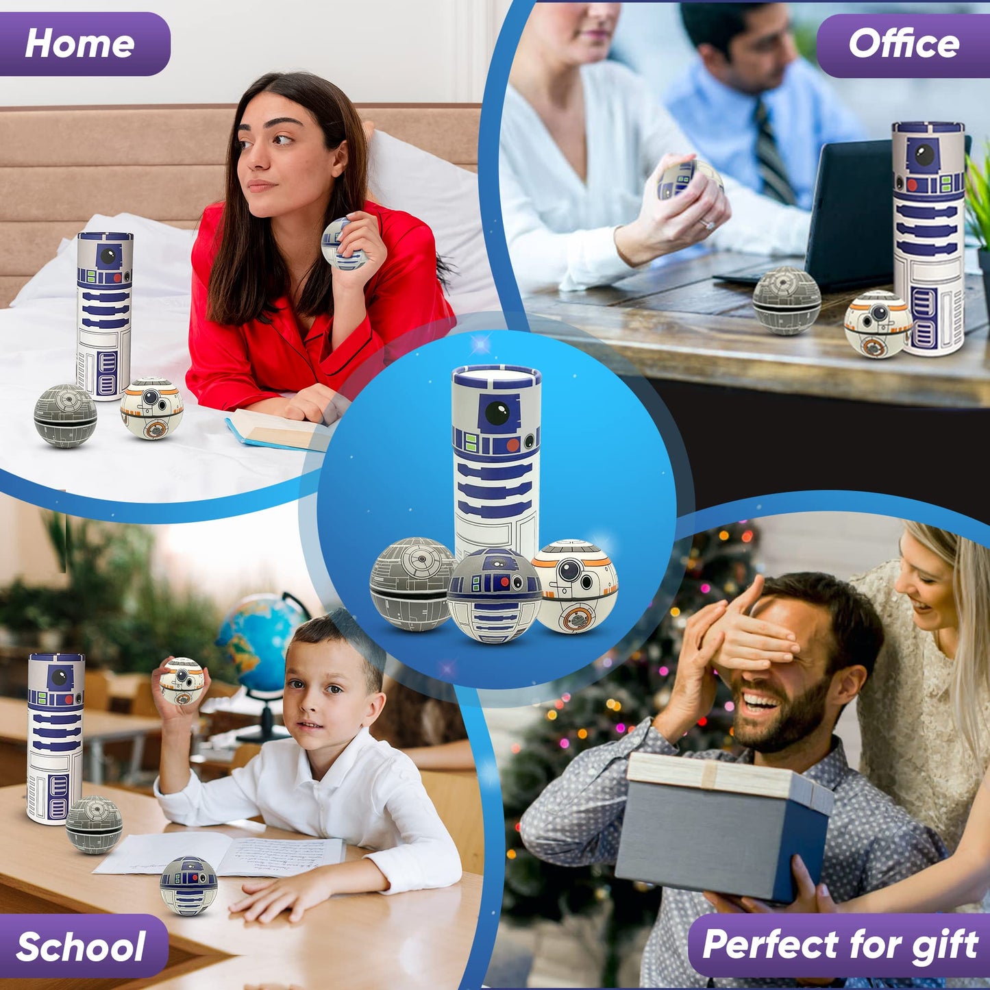 StarWar Stress Balls Set - Pop Fidget Toy for Kids and Adults, Relief Fidget, Anti Squeeze Use Play/Decor/Help Relieve Stress/Improve Concentation Focus