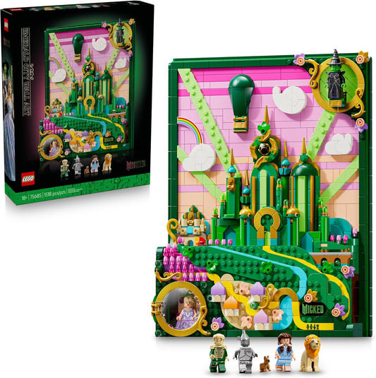 LEGO Wicked Emerald City Wall Art Building Set for Adults - Wall Decor for Living Room, Bedroom, or Dorm - Collectible Wicked Merch for Movie Fans - Gift Ideas for Women & Men, Ages 18+ - 75685