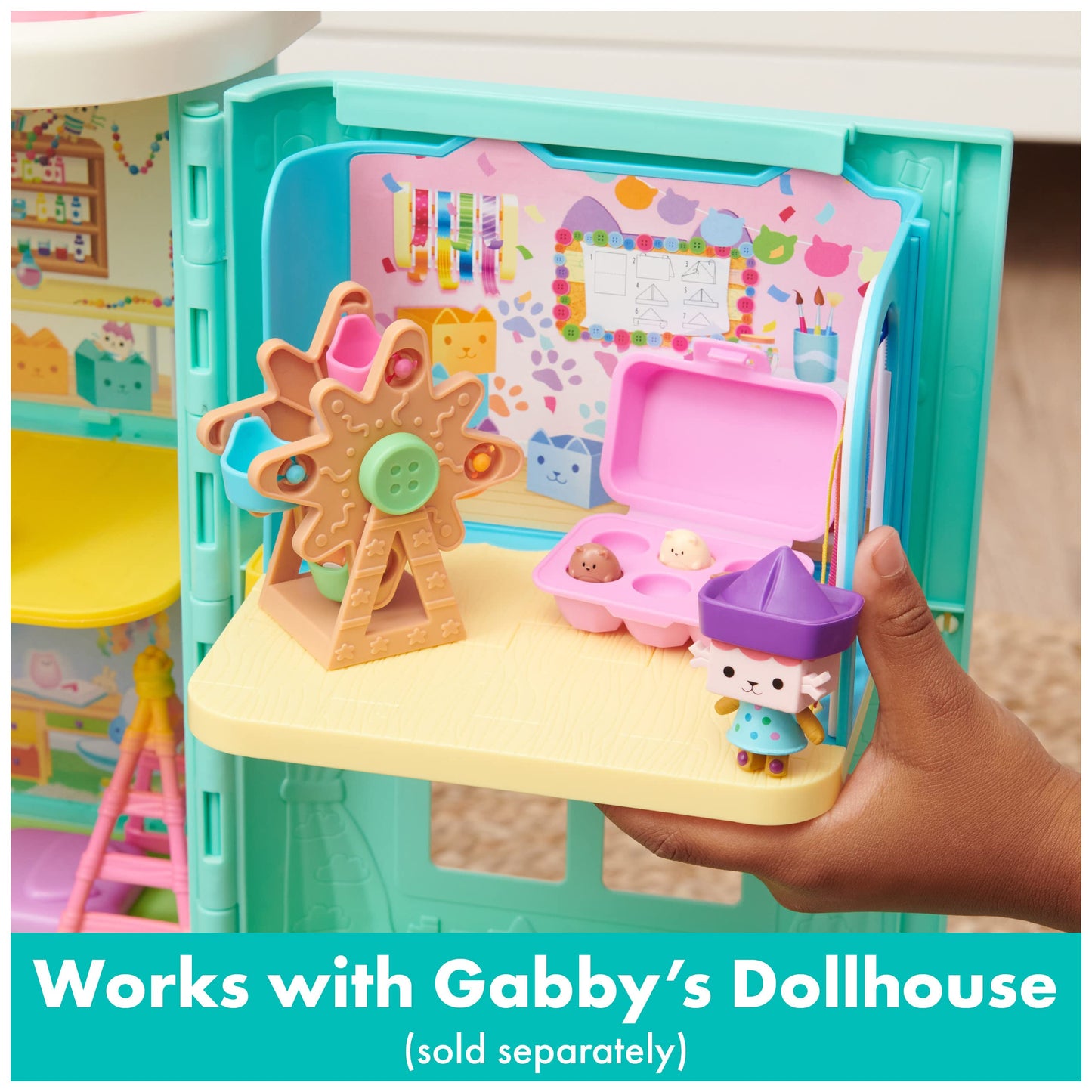 Gabby’s Dollhouse, Purrfect Dollhouse with 15 Pieces including Toy Figures, Furniture, Accessories and Sounds, Kids Toys for Ages 3 and up