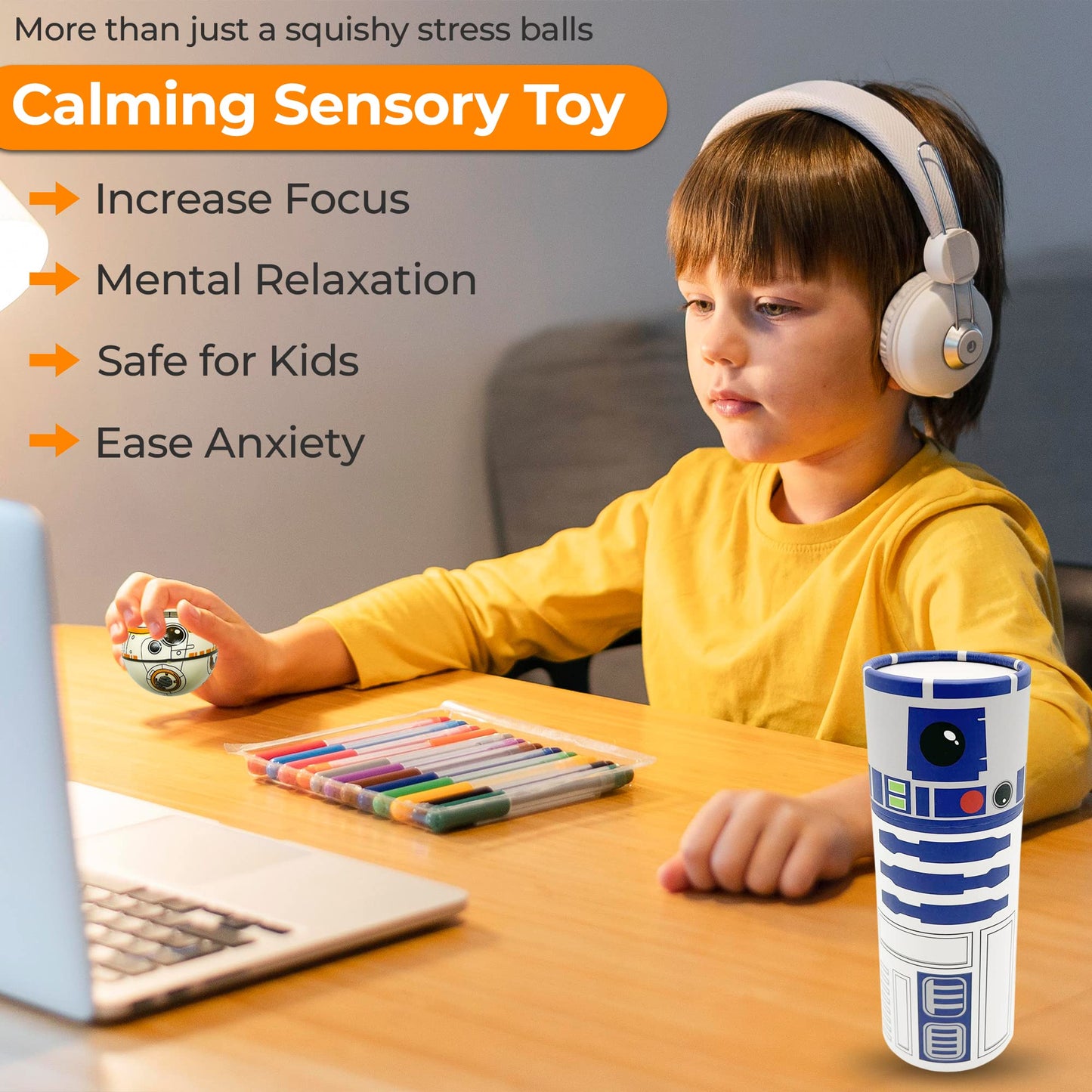 StarWar Stress Balls Set - Pop Fidget Toy for Kids and Adults, Relief Fidget, Anti Squeeze Use Play/Decor/Help Relieve Stress/Improve Concentation Focus