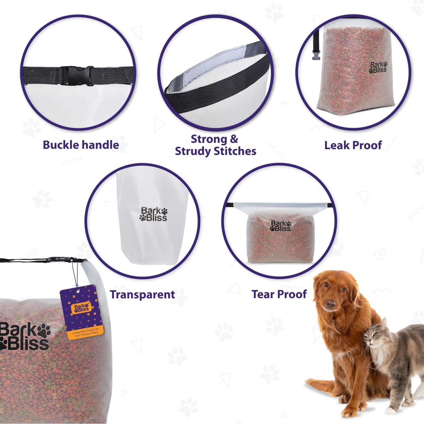 80 Cups Dog Food Travel Bag, Large Portable Container, Leak Proof, Water Resistant, Hook & Loop, Collapsible, Flat Base, hold 22lbs of Kibble, Camping/Travel (Large 80 Cups)