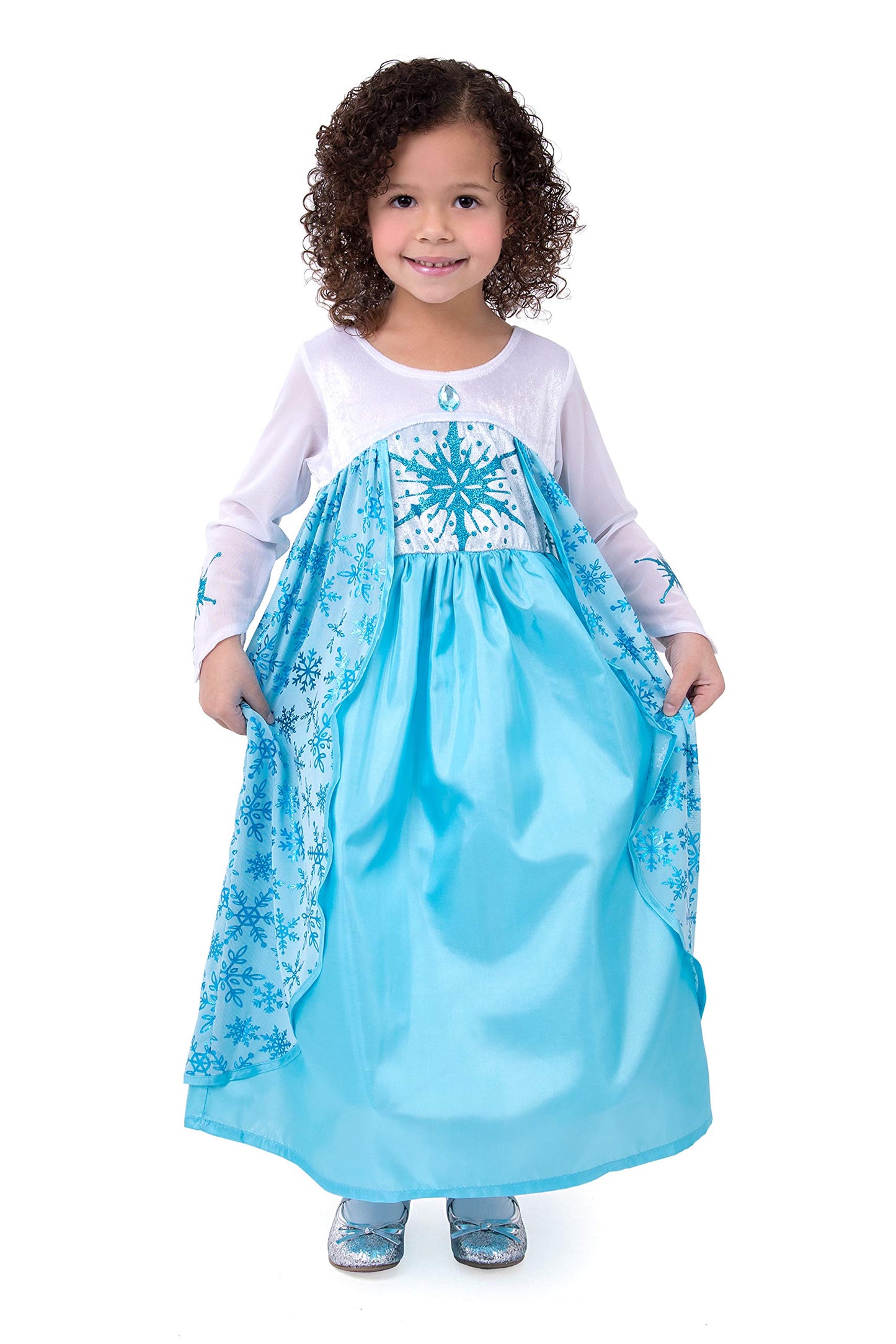 Little Adventures Ice Princess Dress up Costume - Machine Washable Girls Child Pretend Play and Party Outfit with No Glitter
