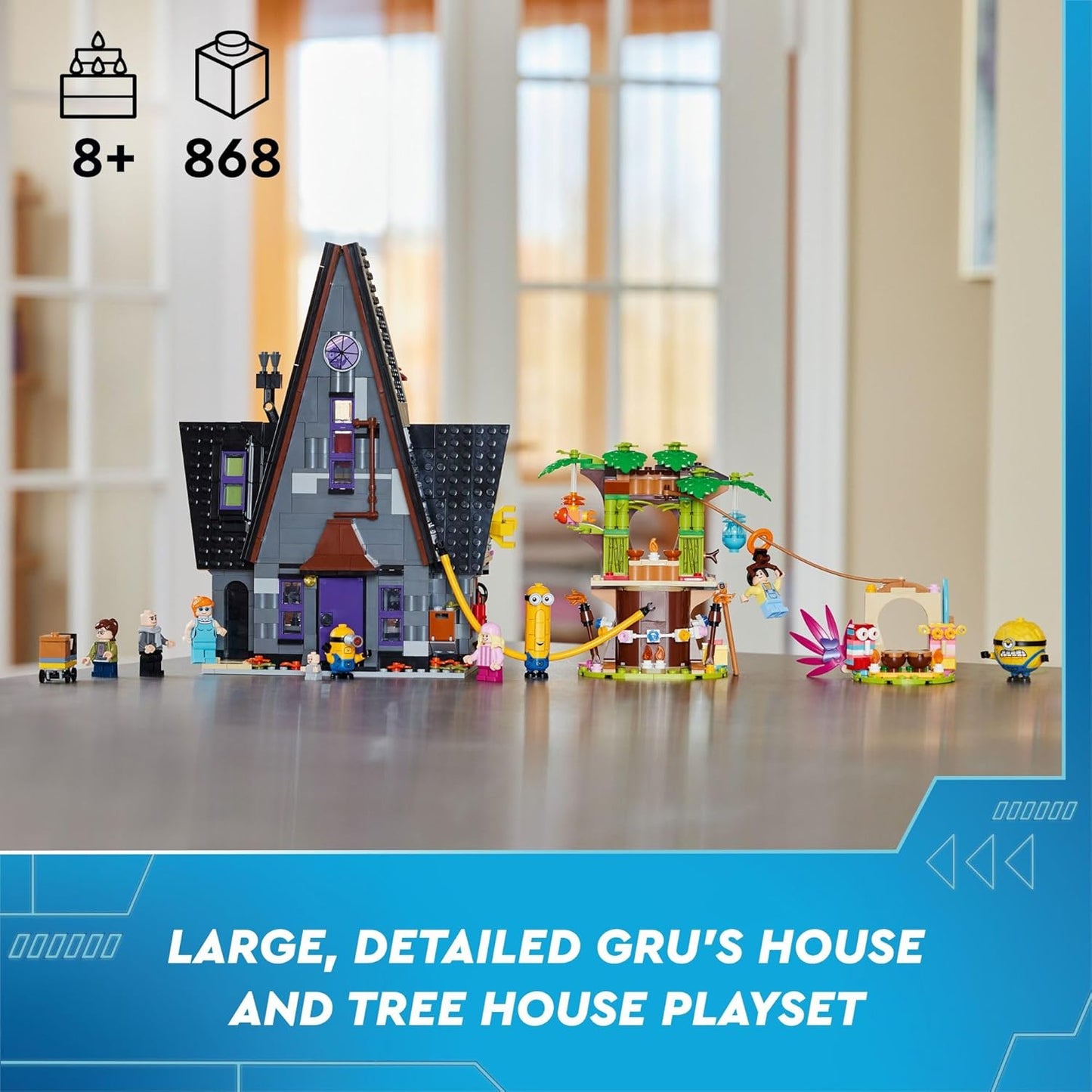 LEGO Despicable Me 4 Minions and Gru's Family Mansion, Minions Toy House and Tree Playset from Movie, Fun Despicable Me Toy, Creative Gift for Boys and Girls Aged 8 and Up, 75583