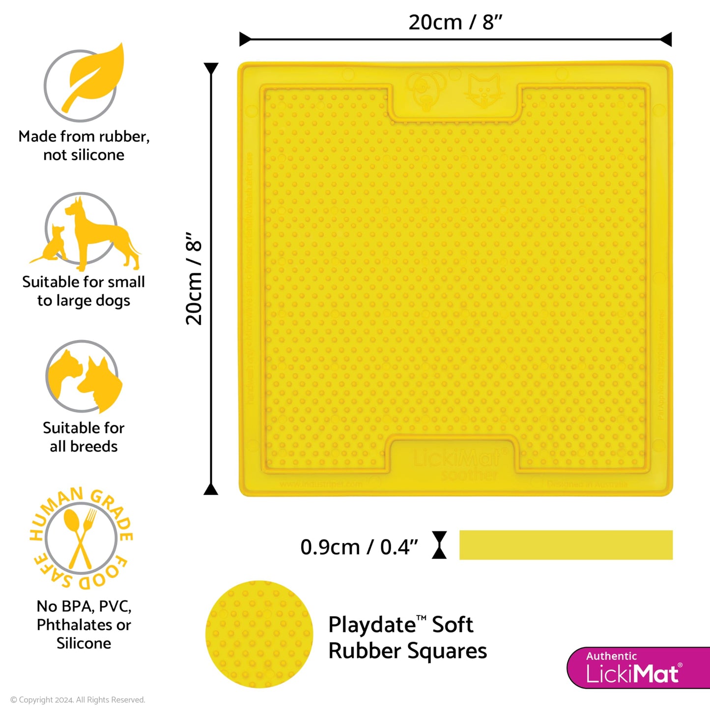 LickiMat Classic Soother Slow Feeder for Dogs Lick Mat Boredom Anxiety Reducer Perfect for Food Treats Yogurt Liquid Food Peanut Butter Fun Alternative to a Slow Feed Dog Bowl, Turquoise