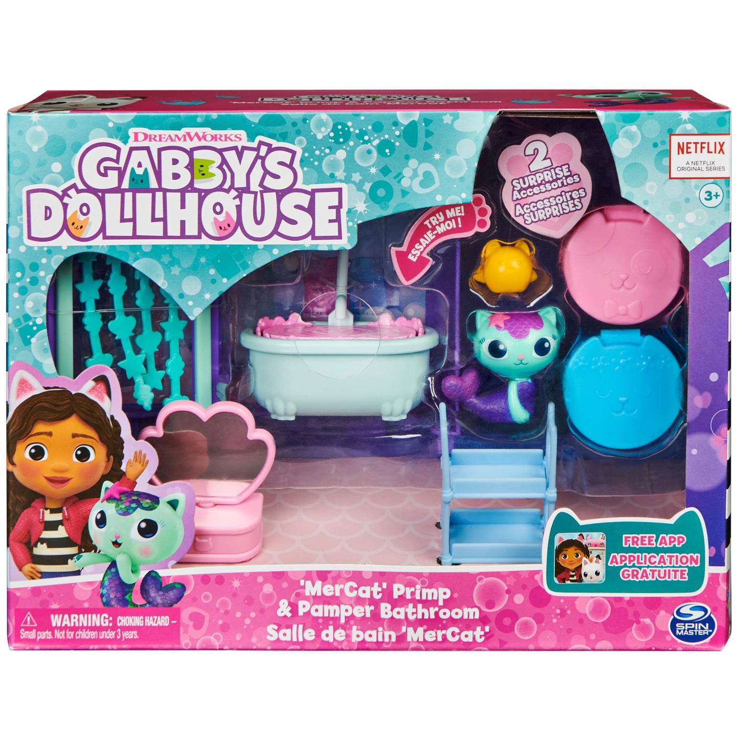 Gabby’s Dollhouse, Purrfect Dollhouse with 15 Pieces including Toy Figures, Furniture, Accessories and Sounds, Kids Toys for Ages 3 and up