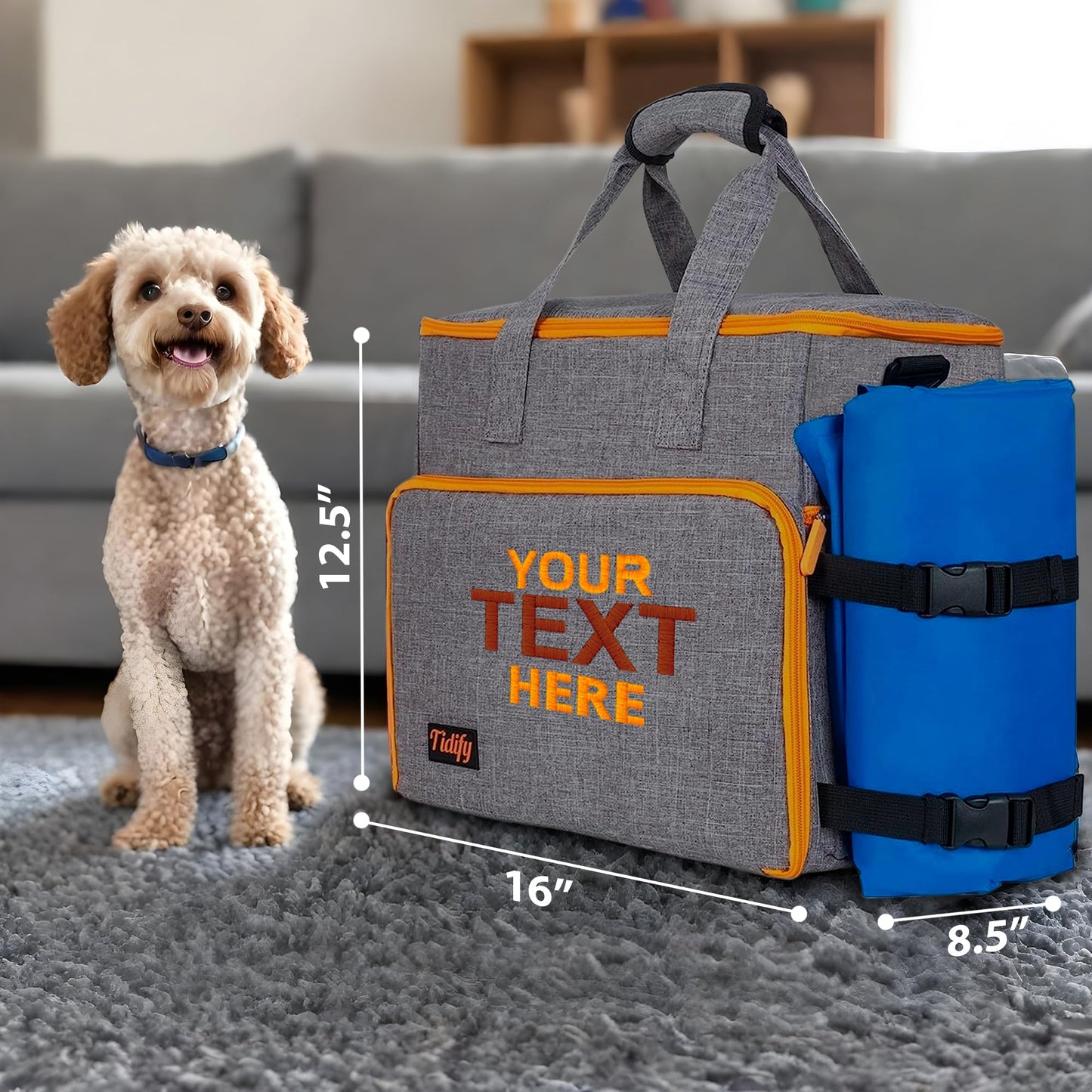 Customized Dog Travel Bag - You Name It and We Make It, Your Own Personalized Pet Travel Bag, Make It Special for You and Your Pet. (Dark Grey)