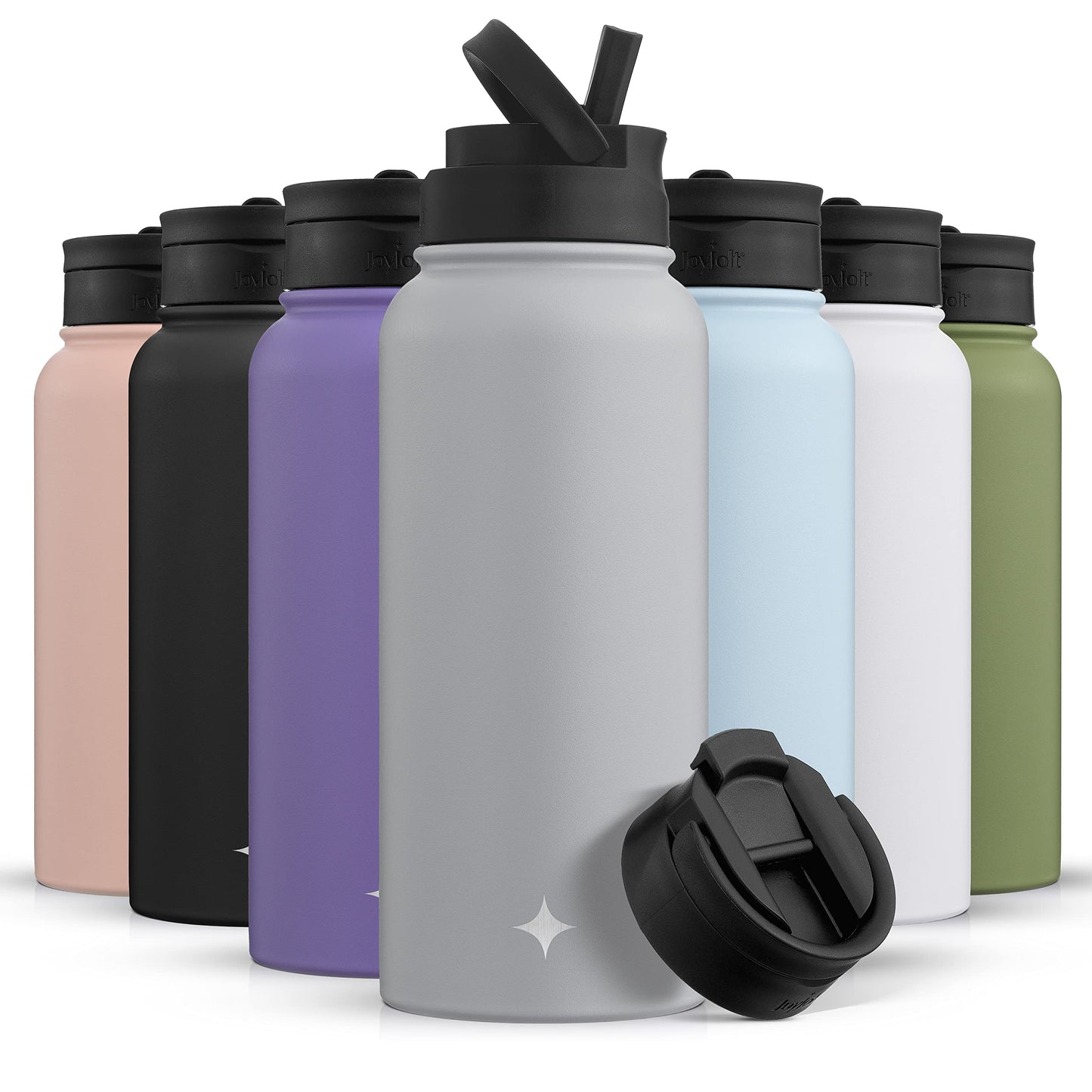 JoyJolt Stainless Steel 22 oz Star Wars Water Bottle with Straw Lid, BPA-Free Sports and Travel Vacuum Insulated Water Bottle, Destination Collection Death Star Bottle, Star Wars Gifts