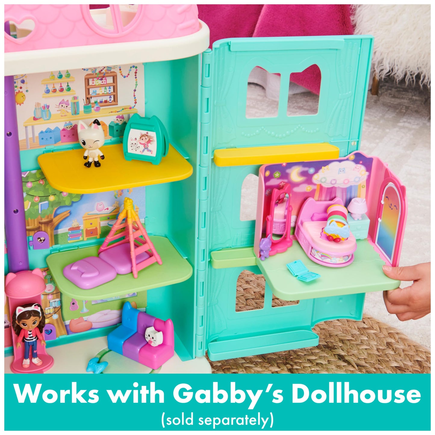 Gabby’s Dollhouse, Purrfect Dollhouse with 15 Pieces including Toy Figures, Furniture, Accessories and Sounds, Kids Toys for Ages 3 and up