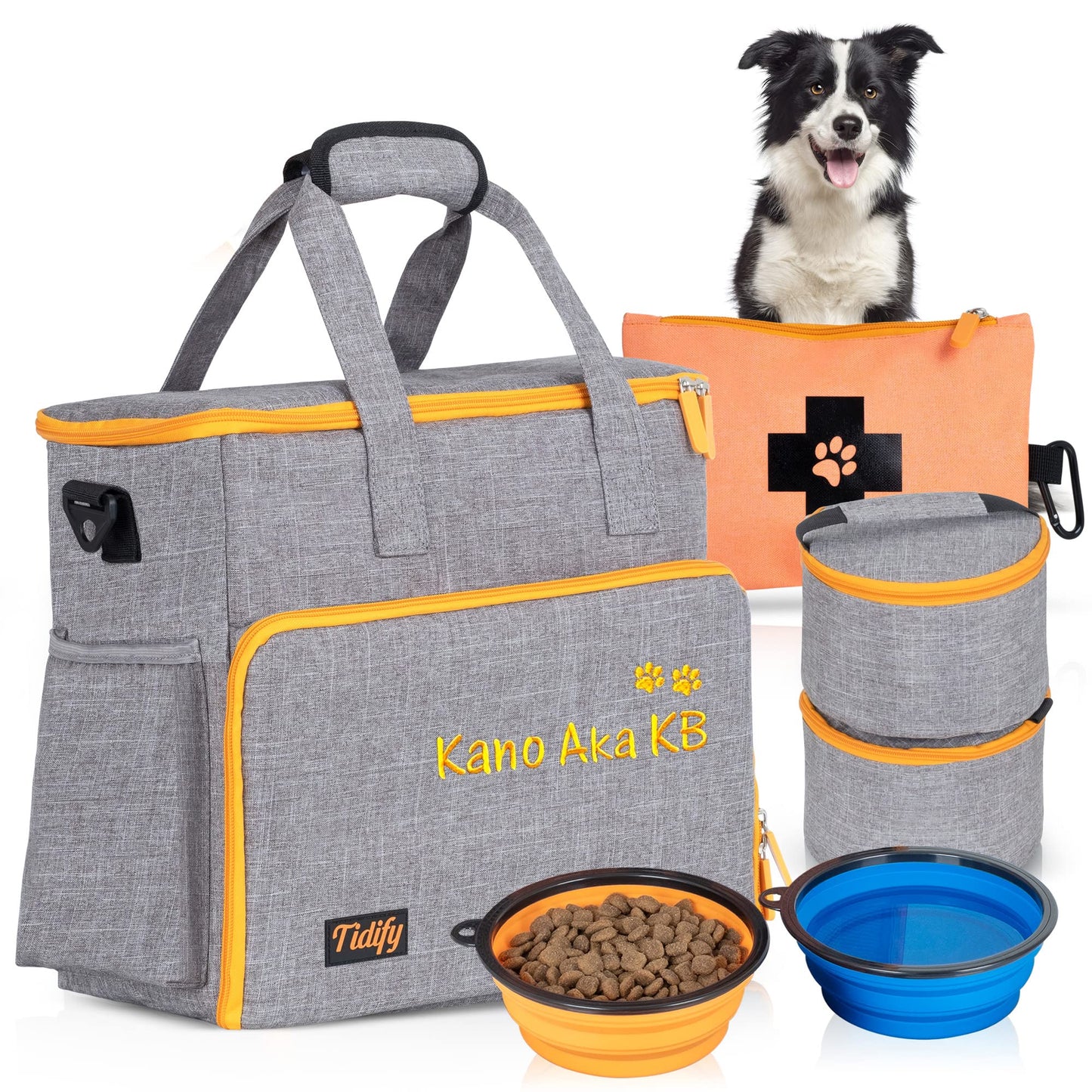 Customized Dog Travel Bag - You Name It and We Make It, Your Own Personalized Pet Travel Bag, Make It Special for You and Your Pet. (Dark Grey)