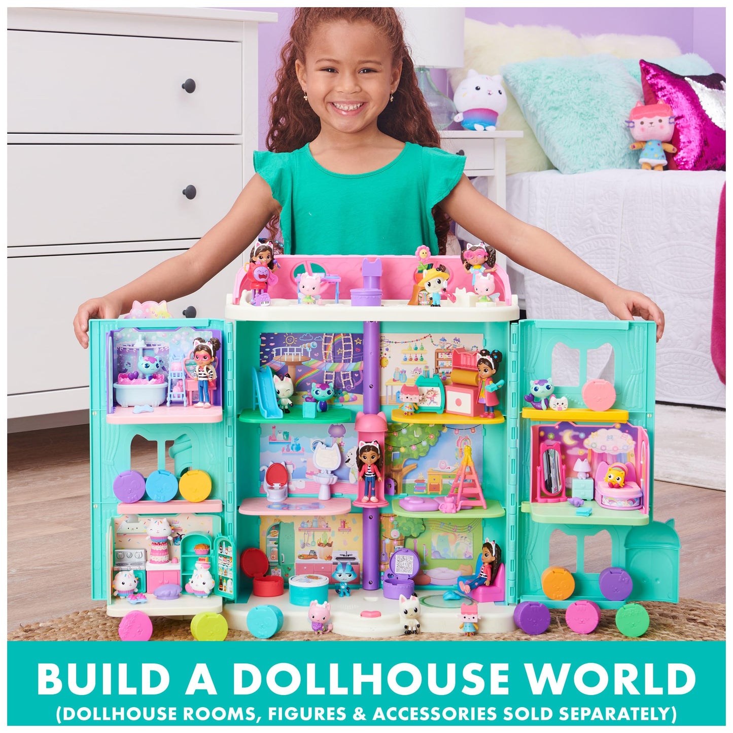 Gabby’s Dollhouse, Purrfect Dollhouse with 15 Pieces including Toy Figures, Furniture, Accessories and Sounds, Kids Toys for Ages 3 and up