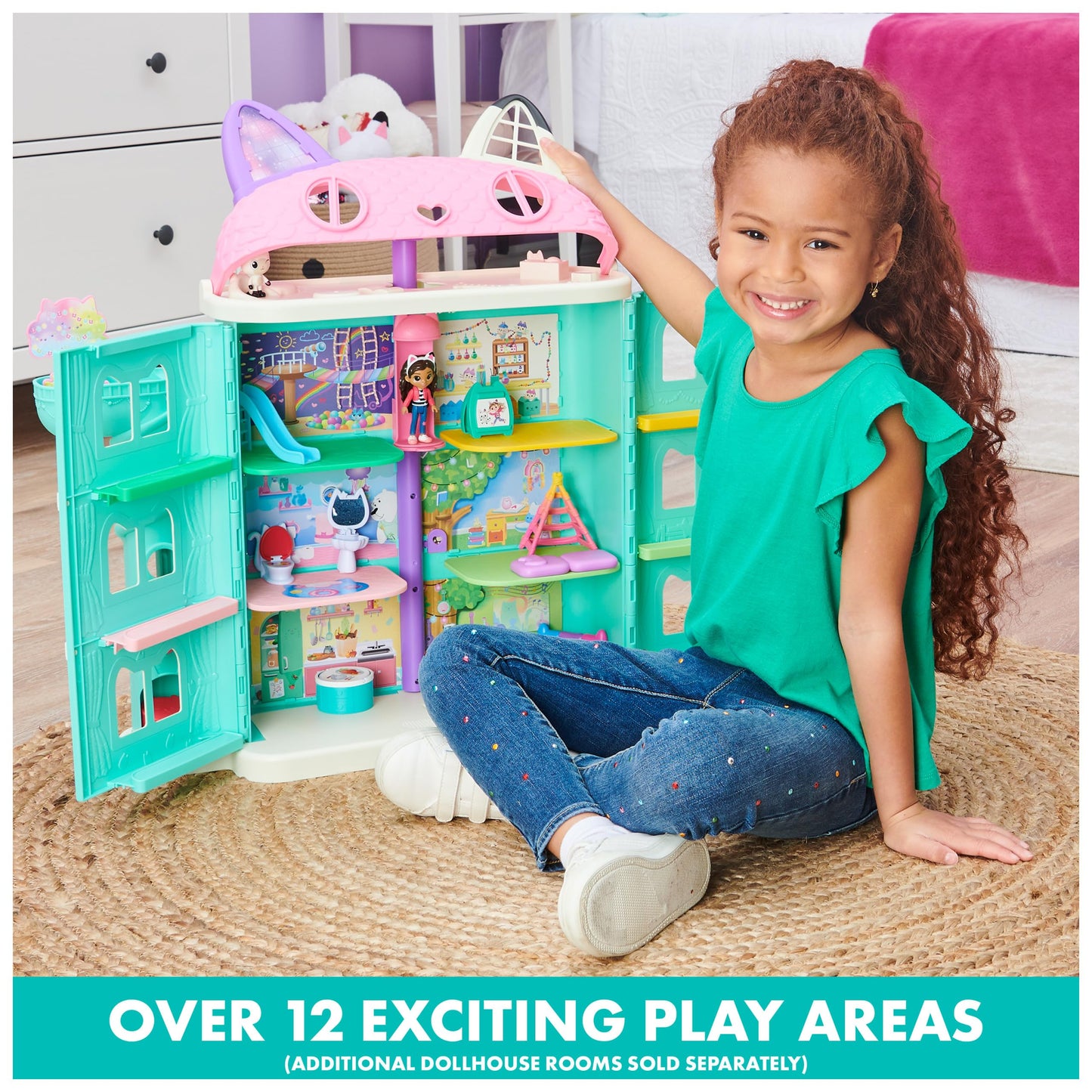 Gabby’s Dollhouse, Purrfect Dollhouse with 15 Pieces including Toy Figures, Furniture, Accessories and Sounds, Kids Toys for Ages 3 and up