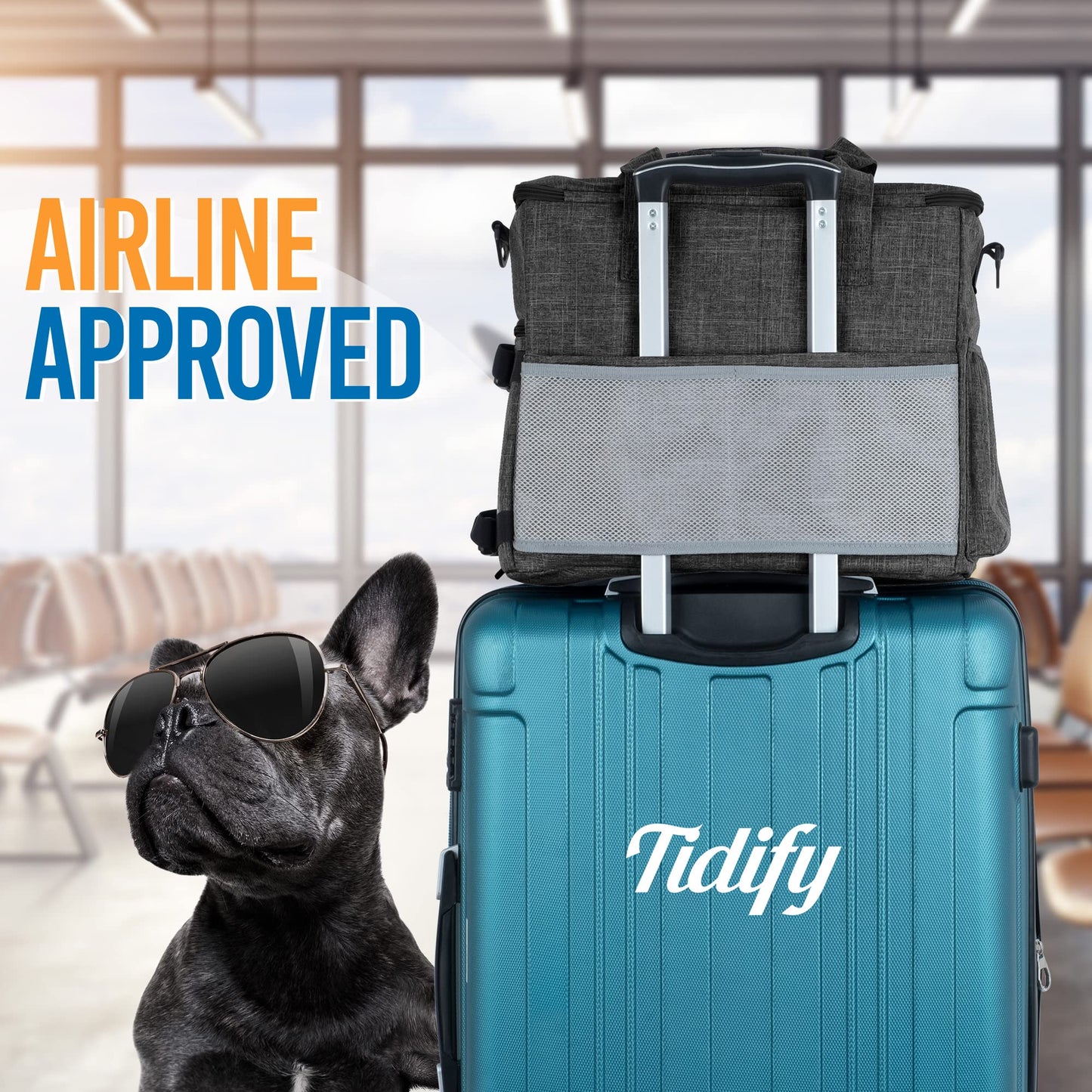 Customized Dog Travel Bag - You Name It and We Make It, Your Own Personalized Pet Travel Bag, Make It Special for You and Your Pet. (Dark Grey)