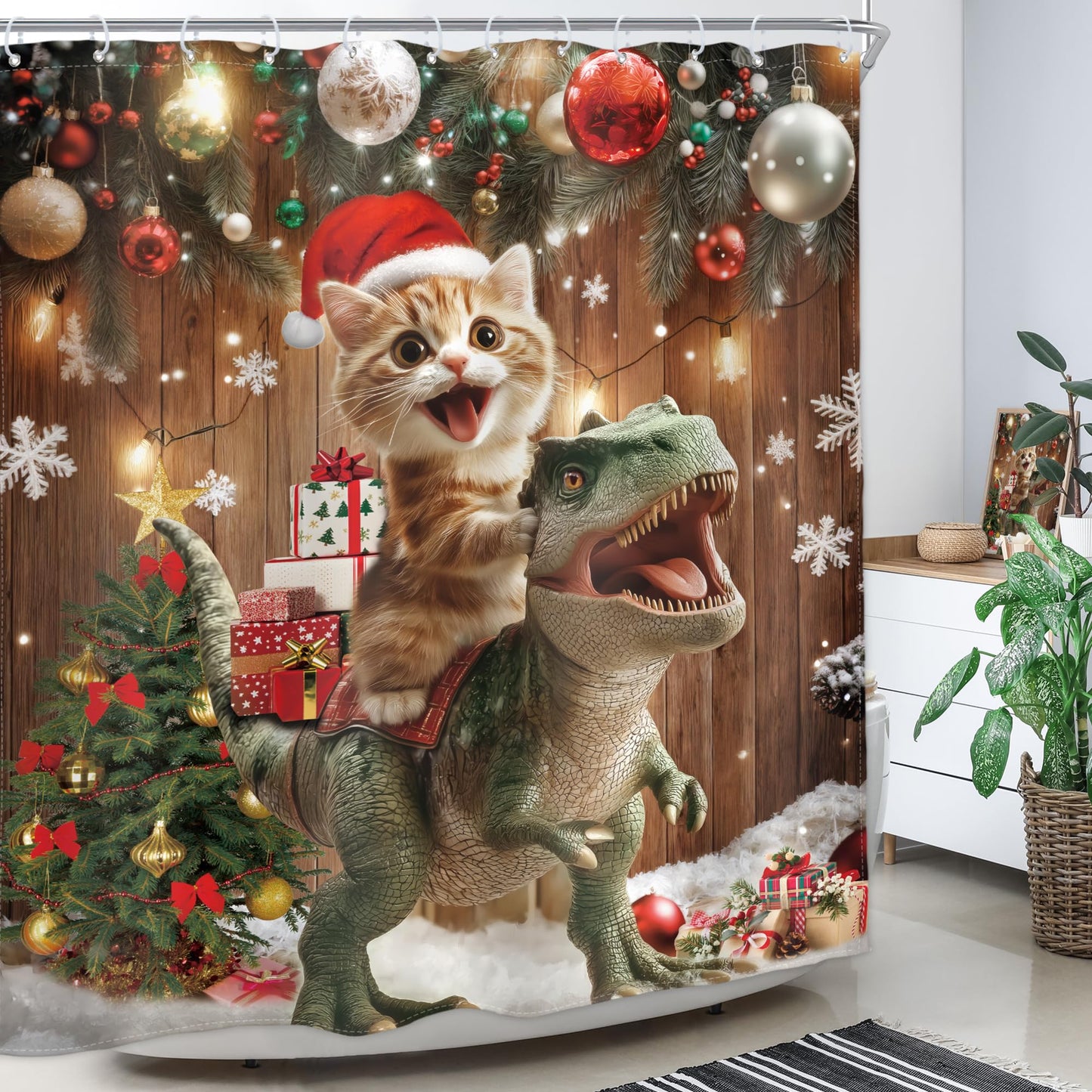 Homewelle Funny Dog Corgi Ocean Shower Curtain Riding Shark 72Wx72H Inch Sea Waves Seagull Fish Cool Animal Surfing Blue Cute Kids Waterproof Polyester Fabric Bathroom Bathtub